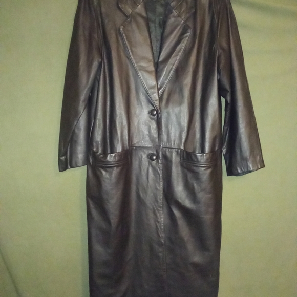 WOMEN'S LONG LEATHER JACKET - Picture 1 of 4